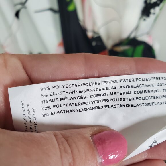 JOSEPH RIBKOFF Floral Sleeveless Dress Asymmetric Handkerchief Hem Women's 8 - Picture 10 of 12